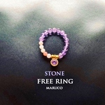 RING238-1001アメジスト+ピンクオパール*天然石リング ゴムの指輪　[送料無料]