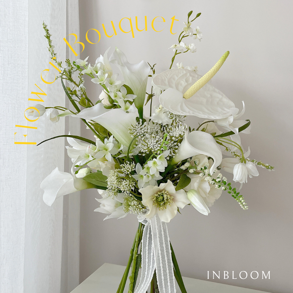 ホワイトブーケ 造花 カラリリー・オーキッド 洗練された