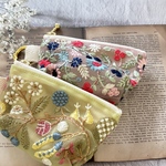 インド刺繍ポーチ　マチあり　