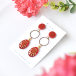 レッド　＊ 陶器 ピアス / イヤリング