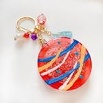 シャカシャカキーホルダー　花火と金魚の水風船シェイカー　Blue