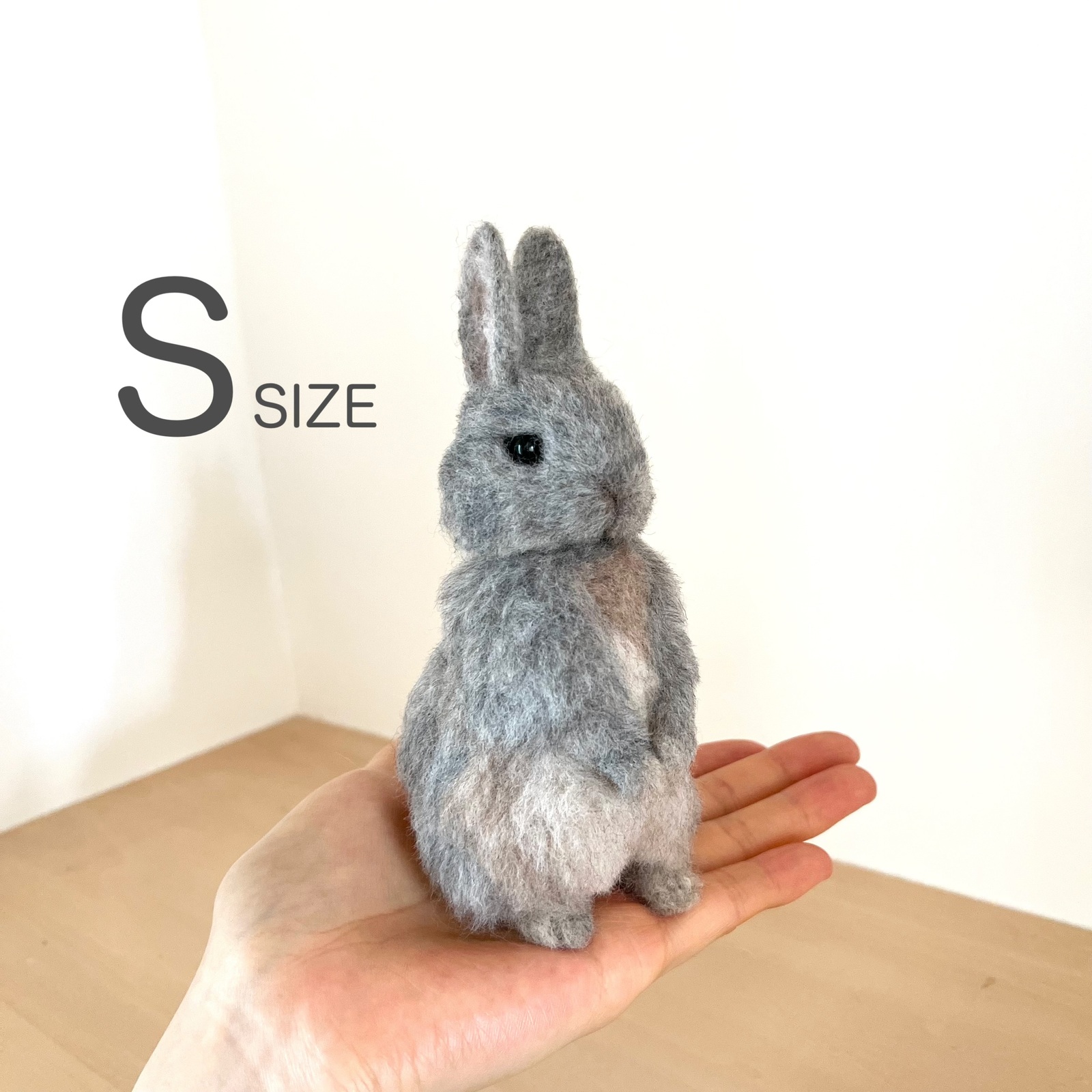 羊毛フェルト うさぎ ネザーランド・ドワーフ ハンドメイド ぽぽ ネザーランドドワーフ（うさぎ）白 植毛 羊毛フェルト Rinmama