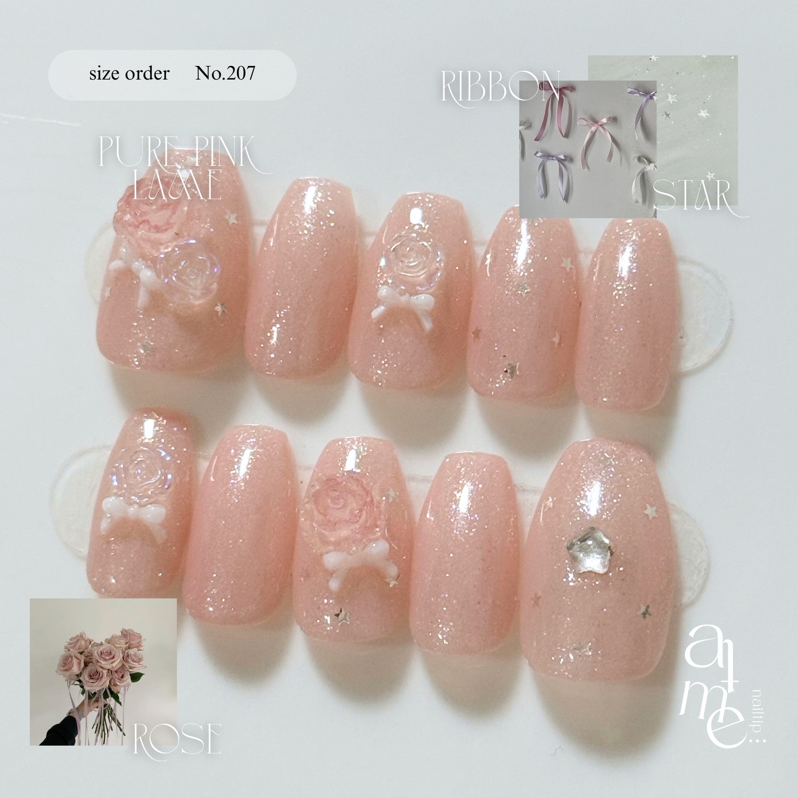 ネイルオーダー用 サイズオーダー♡グラデーションマーメイドネイルチップ ブルー