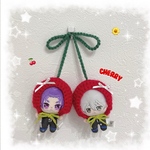 編み物 ほわぬい ぬい服 ぬいぐるみ 8cm ボンネット さくらんぼ