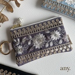 8月2日(土)21時🕘〜販売✨new🌿インド刺繍リボンカラビナポーチ dark purple 🪻カードケース💳 フェイクレザー 贈り物♡ご自分へのご褒美に♡ ポーチ 