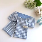 3wayガーゼマフラータオル*ネッククーラー*空色*チェック*シンプル*ミルキーブルー*汗拭き*日よけ*保冷剤
