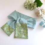 ご注文※ウイリアムモリス*サラリの着け心地*ガーゼマフラーフェイスタオル*リーフガーデン*ミントグリーン*大人の上品カラー*日よけ*手拭い*汗拭き