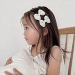 newゴムorクリップ【tweed ribbon  series】　姉妹お揃い可能　ベビー　キッズ　クリップ　ヘアゴム　ツイード柄　ツイード　リボン　