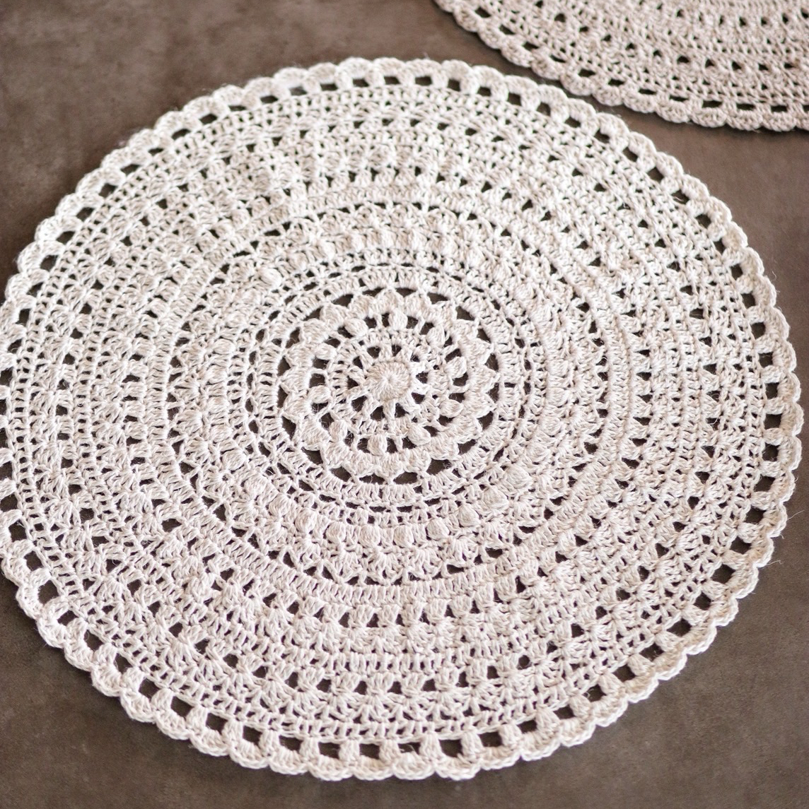 ペット用品　＊ミカ＊　カフェマット　ハンドメイド カフェマット】犬 レース 手編み マット - Too | minne byGMOペパボ