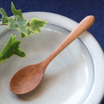★再販-樹齢200年以上の古木山桜で作ったカレースプーン「雪山」（01）長さ18.1cm