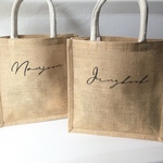 麻 ジュート バッグ 名前入り 