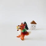 編み キツネ ブローチ 2025秋冬 毛糸 かぎ針編み fox