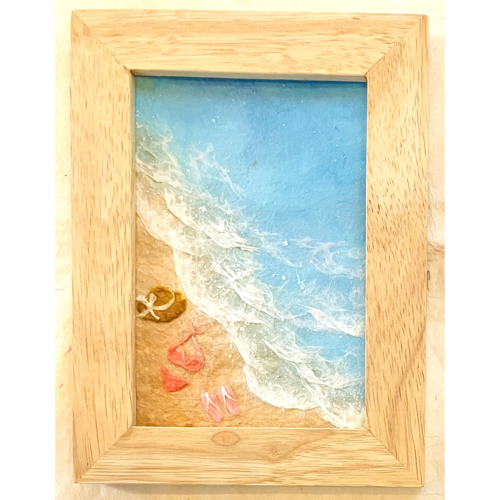 ちぎり絵　貼り絵　原画　お花紙　絵画　半立体　絵画　夕焼け　74×104×4cm ちぎり絵 貼り絵 原画 お花紙 絵画 半立体 絵画 夕焼け 74×104