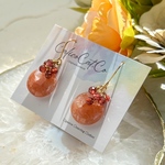 【一点物】 オレンジサンストーン シャンパンガーネット ピアス イヤリング イヤーカフ