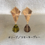 ゴールドプレート×カット雫  ピアス/イヤリング
