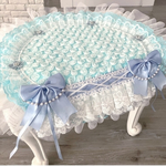 light blue Loliカフェマット🎀犬用 円形（直径55cm）