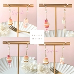 【単品　片耳】組み合わせ自由　桃🍑のアフタヌーンティースイーツアクセサリー♡ ピアス/イヤリング＊ノンホール樹脂　　ミニチュアアクセサリー　ケーキ　パフェ　桃