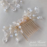 joie♡ クリスタルクォーツとオパールの小枝ヘッドドレス♡ ヘアコーム　結婚式　ウェディング　ブライダル　花嫁　お呼ばれ　フォーマル　パーティー