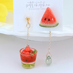 ひんやりスイカゼリーと果実のピアス／イヤリング❁ミニチュア