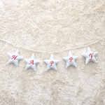 星型 ガーランド 名前入れ 刺繍 ベビー 出産 マタニティ ハーフバースデー 星