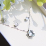 澄みわたる空色　アクアマリン ネックレス＆ピアス」