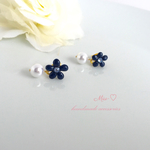 ミニフラワーパールピアス