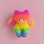 虹色ニャンコ🌈手のひらサイズ ネコぬいぐるみ⑤