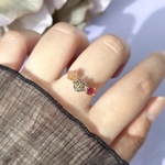 -Jewelry Flower-  睡蓮とルビーのワイヤーリング(7月誕生石)