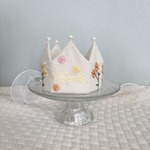 【オーダー品】ベビークラウン　お花　バースデークラウン　ファーストバースデー　ハーフバースデー　誕生日　王冠　ヘッドアクセサリー　パーティーハット　バースデーハット