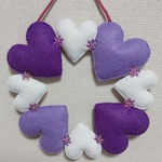 フェルト🤍💜ハートリース💜🤍