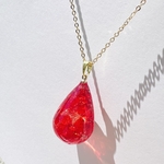 レジン 真っ赤な琉球ガラス ネックレス ペンダント