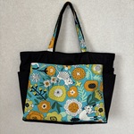 【ｎ様オーダー品】ume＊mew ポケットたっぷりMother's Bag（Big cats & flowers）