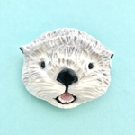 顔だけラッコブローチE（口開き）
