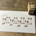 威嚇するレッサーパンダ前向きはんこ12×20mm（文字枠にもなるはんこ）