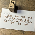 威嚇するレッサーパンダ後向きはんこ12×20mm（文字枠にもなるはんこ）