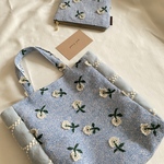 専用ページ　完成品✨skip × letter of flower サイドタンバリンバッグ　ミナペルホネンのファブリックを使用して