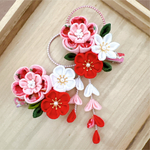 ちりめん つまみ細工 ベビークリップ　七五三  ヘアアクセサリー  髪飾り   お食い初め ひな祭り 浴衣 和装   初節句 お宮参り 夏祭り ひなまつり 箱入り2点セット