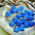 SALE【6コセット】#czech beads#チェコビーズ　heart♡15✖️16㍉　crystal/blue irregular mable 