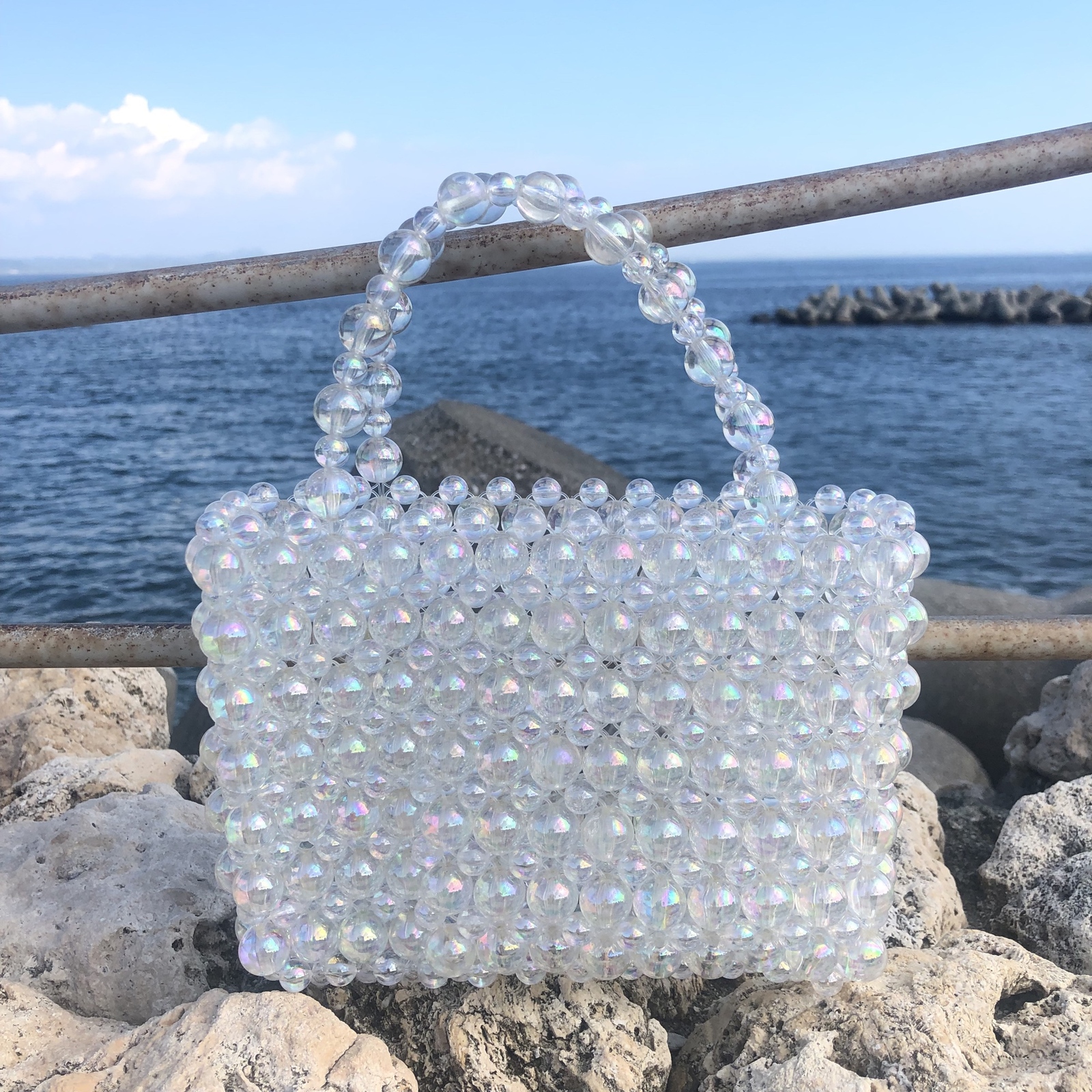 特集掲載！好評につき再販】ビーズバッグ<mermaid>：lilac