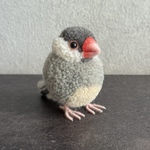 【受注制作】動物ぽんぽん　ぽんぽん　文鳥　シルバー文鳥　インコグッズ　インコ　ぬいぐるみ　小鳥