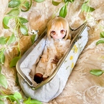 ミモザの1/12ドールポーチ（生成り)
