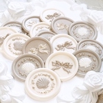 8枚セット シーリングスタンプシール  𓇼𓈒𓐍𓈒𓂂𓏸シルキーマーメイド𓇼𓈒𓐍𓈒𓂂𓏸  貝殻モチーフ  リボンモチーフ