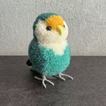 【受注制作】動物ぽんぽん　ぽんぽん　コザクラインコ　シーグリーン　インコグッズ　インコ　ぬいぐるみ　小鳥