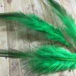 リアルフェザー 羽  グリーン 10枚セット 10-15cm 金具付き