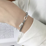 −𝗡𝗘𝗪− silver925 ブレスレット フック式 喜平チェーン メンズライク タグ付き シンプル シルバー925 S925  デザイン 【B-015】