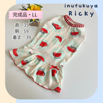 【完成品】LL　スイカ🍉ワンピース　お腹レースニット　夏服