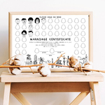 結婚式 ゲスト参加型 結婚証明書 似顔絵 ゲストブック メッセージカード 寄せ書き 結婚証明書 署名 SS-012