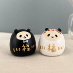 ウエディングころころ夫婦守りパンダだるま【花かんむり】ご婚約やご入籍のお祝いプレゼントに♡