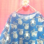 ワオキツネザル ゆったり ワンピース blue navy