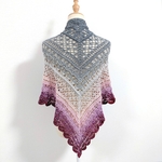 三角ショール　ショール　ストール　バレエショール　年中使用可【グレー＆ラズベリー】